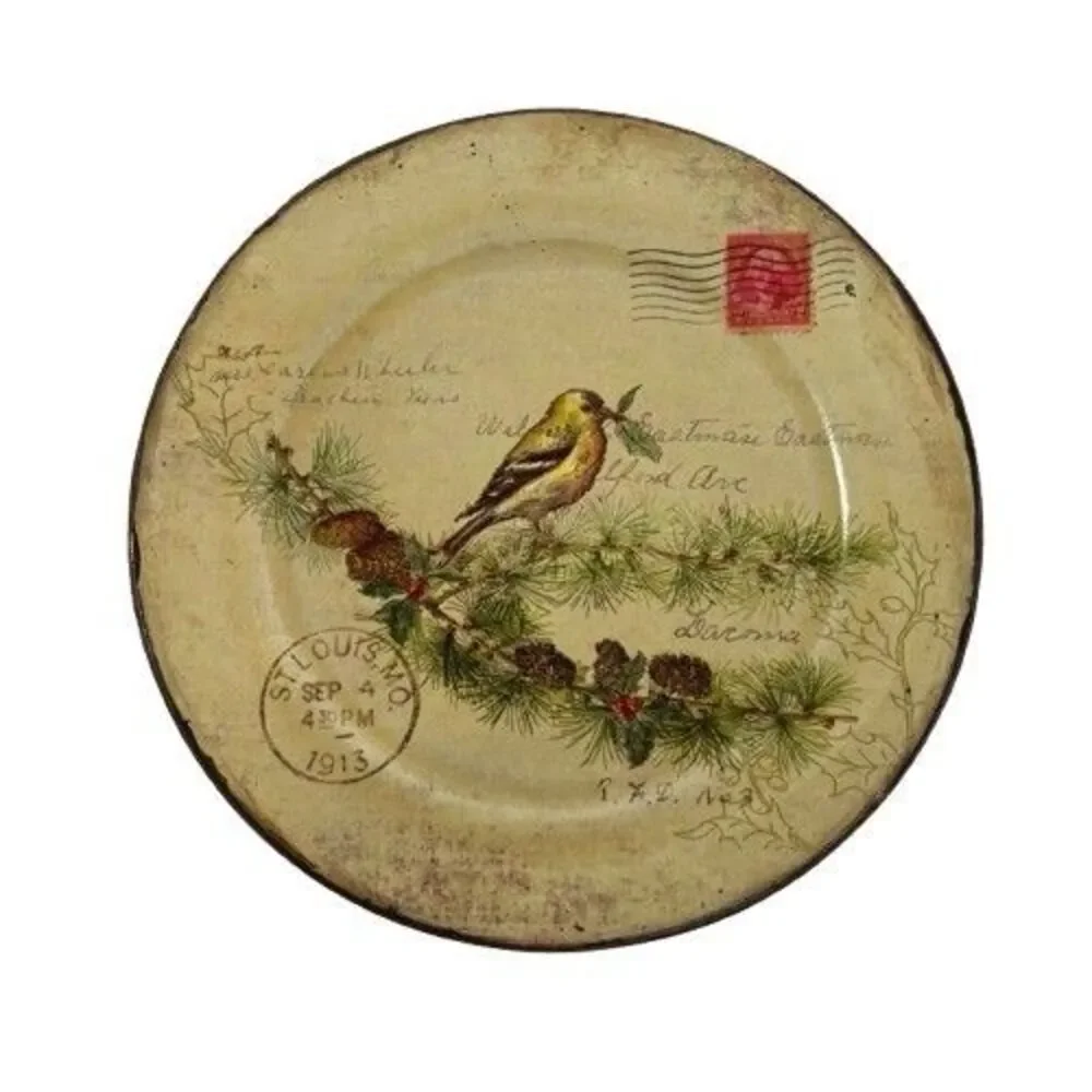 Creative Co-Op Kate McRostie Redbird Bird Design Works Coaster Set w/ Holder